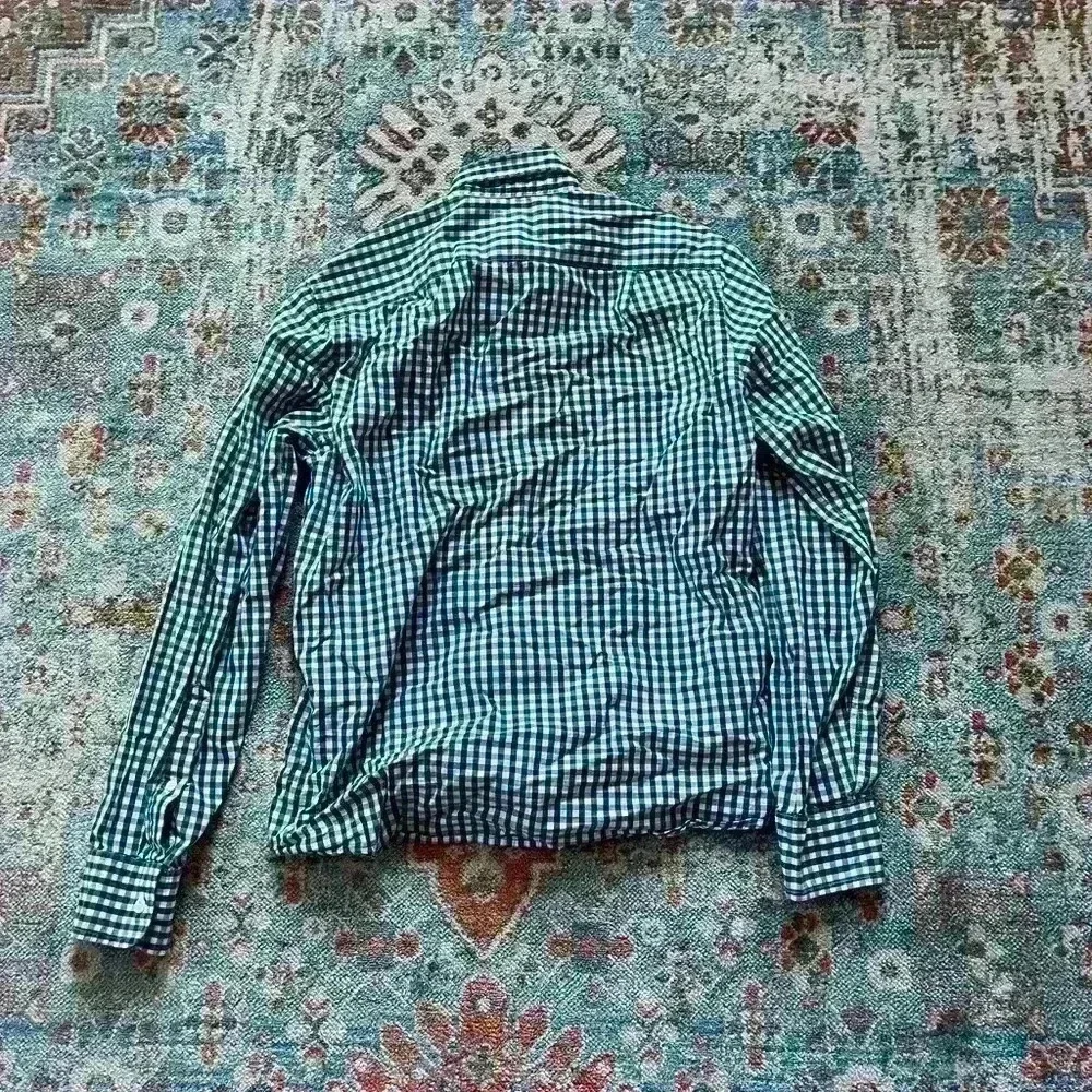 Jcrew checked blue and green button down